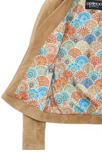 کت چرمی زنانه شتری کوتاه جیر Lara دری مد