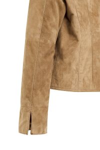 کت چرمی زنانه شتری کوتاه جیر Lara دری مد