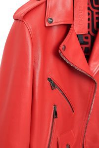 کت چرمی زنانه قرمز بایکر جذب Newage دری مد