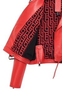 کت چرمی زنانه قرمز بایکر جذب Newage دری مد