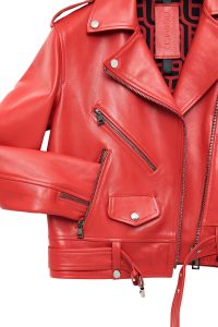 کت چرمی زنانه قرمز بایکر جذب Newage دری مد