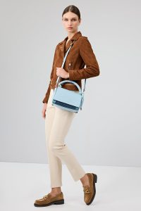 کت چرمی زنانه قهوه ای جیر بایکر Layla دری مد