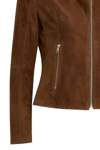 کت چرمی زنانه قهوه ای کوتاه جیر Lara دری مد