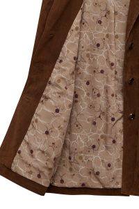 کت چرمی زنانه قهوه‌ای جیر Emma دری مد