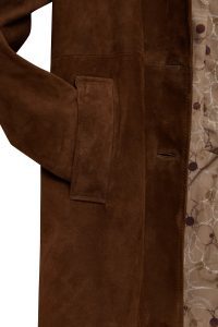 کت چرمی زنانه قهوه‌ای جیر Emma دری مد