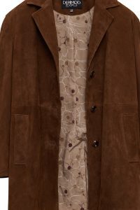 کت چرمی زنانه قهوه‌ای جیر Emma دری مد