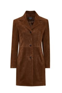 کت چرمی زنانه قهوه‌ای جیر Tara دری مد