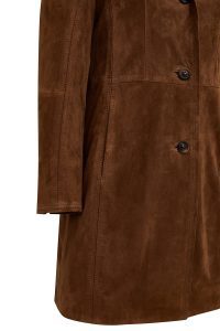 کت چرمی زنانه قهوه‌ای جیر Tara دری مد