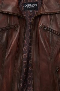 کت چرمی زنانه قهوه‌ای کوتاه Janet دری مد