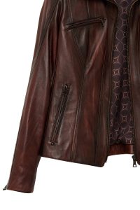 کت چرمی زنانه قهوه‌ای کوتاه Janet دری مد