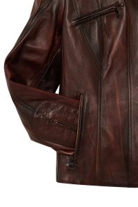 کت چرمی زنانه قهوه‌ای کوتاه Janet دری مد