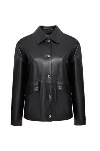 کت چرمی زنانه مشکی اوور سایز Susan دری مد