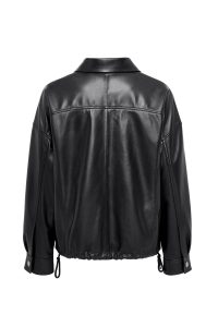 کت چرمی زنانه مشکی اوور سایز Susan دری مد