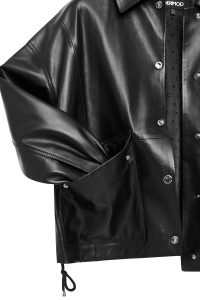 کت چرمی زنانه مشکی اوور سایز Susan دری مد