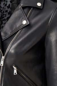 کت چرمی زنانه مشکی بایکر کوتاه Eliza دری مد