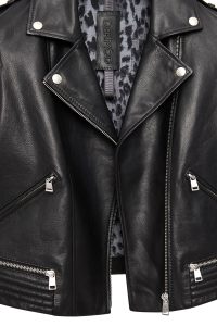 کت چرمی زنانه مشکی بایکر کوتاه Eliza دری مد