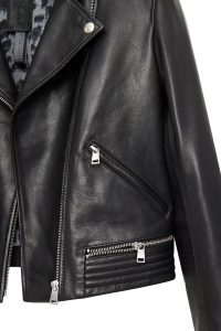 کت چرمی زنانه مشکی بایکر کوتاه Eliza دری مد