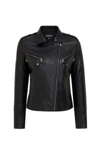 کت چرمی زنانه مشکی بایکر Roma دری مد
