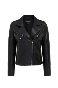 کت چرمی زنانه مشکی بایکر Roma دری مد