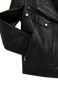 کت چرمی زنانه مشکی بایکر Roma دری مد