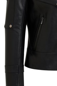 کت چرمی زنانه مشکی بایکر Roma دری مد