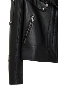 کت چرمی زنانه مشکی بایکر Roma دری مد