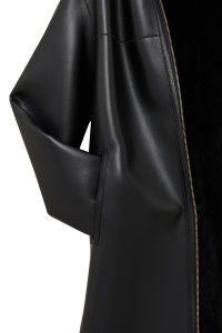 کت چرمی زنانه مشکی تدی کلاه‌دار Artesina دری مد