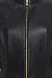 کت چرمی زنانه مشکی سایز بزرگ زیپ دار Lydia دری مد