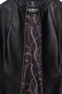 کت چرمی زنانه مشکی سایز بزرگ زیپ دار Lydia دری مد