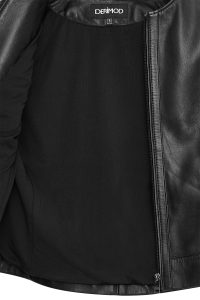 کت چرمی زنانه مشکی کوتاه جذب Flora دری مد