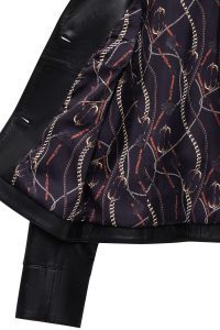 کت چرمی زنانه مشکی کوتاه یقه پیراهنی Beatrix دری مد