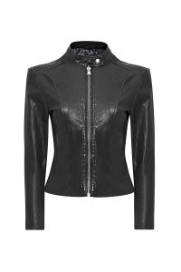 کت چرمی زنانه مشکی کوتاه Escape دری مد