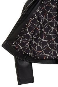 کت چرمی زنانه مشکی کوتاه Joy دری مد