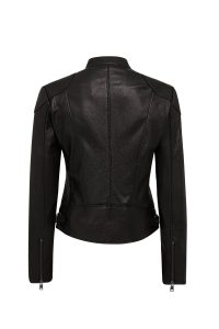 کت چرمی زنانه مشکی کوتاه Prima دری مد