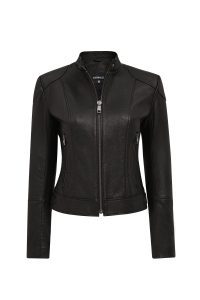 کت چرمی زنانه مشکی کوتاه Prima دری مد