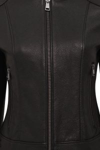 کت چرمی زنانه مشکی کوتاه Prima دری مد