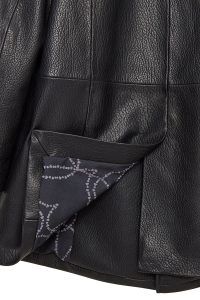 کت چرمی زنانه مشکی یقه کرواتی بلند Wendy دری مد