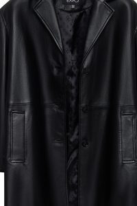 کت چرمی زنانه مشکی Emma دری مد