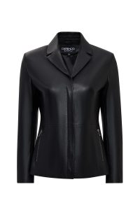 کت چرمی زنانه مشکی Helen دری مد