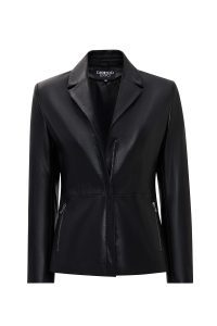 کت چرمی زنانه مشکی Helen دری مد