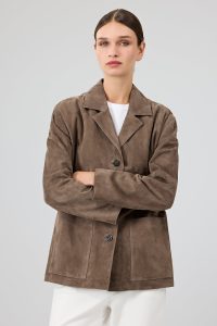 کت چرمی زنانه ویزون اورسایز جیر Gloria دری مد