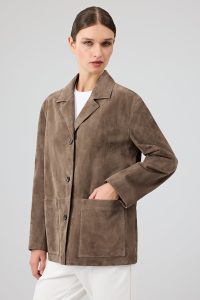 کت چرمی زنانه ویزون اورسایز جیر Gloria دری مد