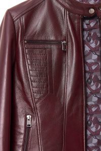 کت چرمی مارلین زنانه کلارت قرمز دری مد