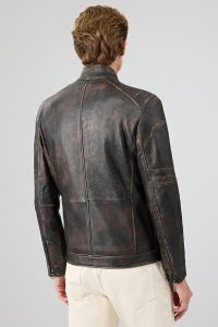 کت چرمی مردانه برنزی Kobe دری مد