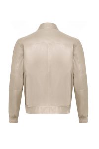 کت چرمی مردانه بژ یقه دیپلمات Suarez دری مد