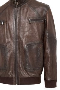 کت چرمی مردانه سایز بزرگ قهوه‌ای Felix دری مد