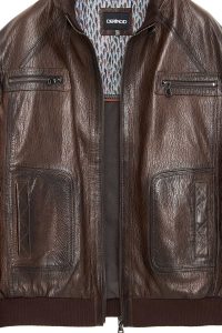 کت چرمی مردانه سایز بزرگ قهوه‌ای Felix دری مد