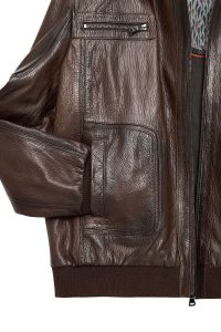 کت چرمی مردانه سایز بزرگ قهوه‌ای Felix دری مد