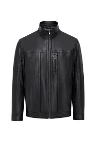 کت چرمی مردانه سایز بزرگ مشکی Bruno دری مد