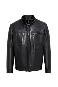 کت چرمی مردانه سایز بزرگ مشکی Muller-X دری مد